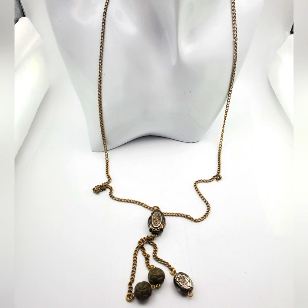 Victorian Carved tassel necklace N0822